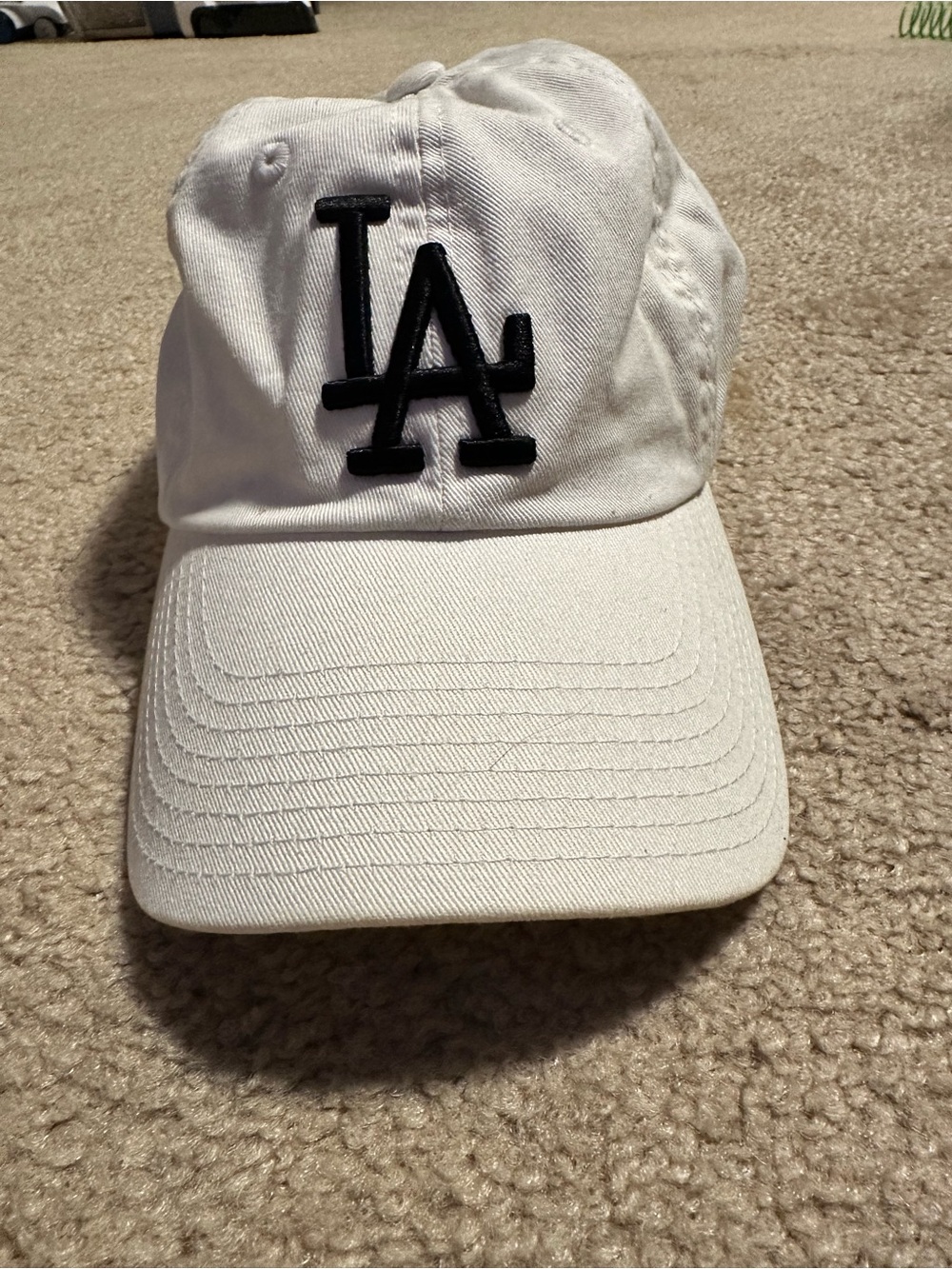 American Needle White Kids Hat with Black LA Logo